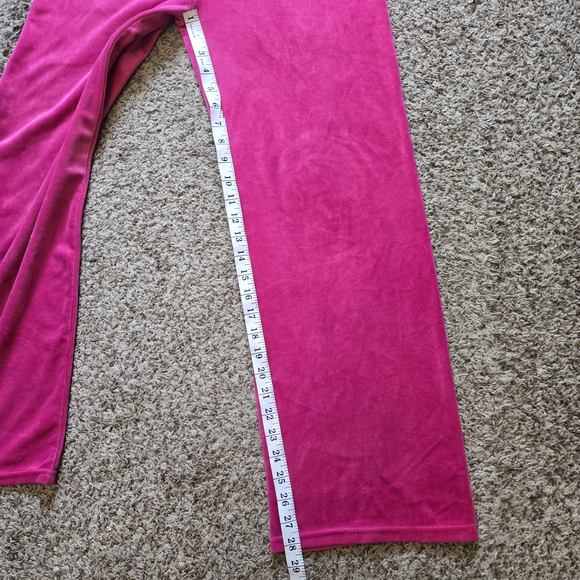 New Mix Classic Pink Velour Wide Leg Pants M Y2K Aesthetic Lounge Trousers​ - Picture 7 of 14